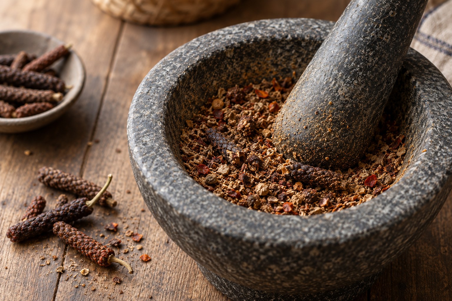 Long pepper, toasted and pounded