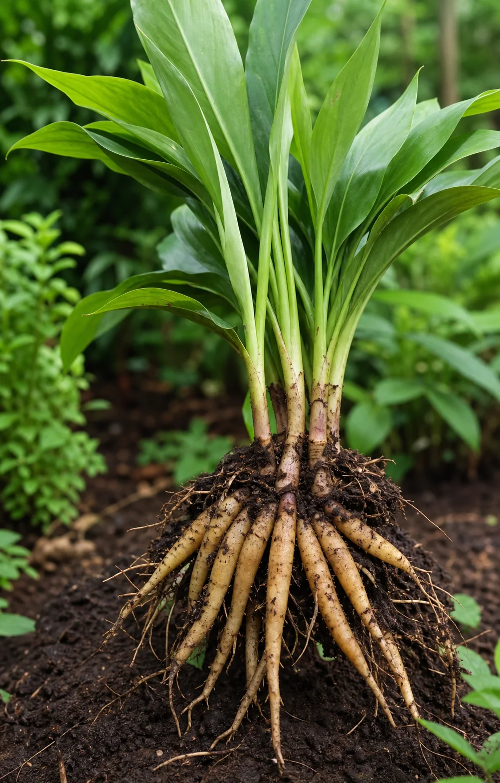 Fingerroot plant and finger-shaped rhizomes